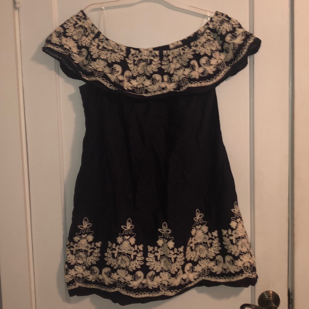 Navy shoulder strap dress